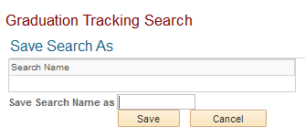 Save Search Criteria under "Save Search As" option