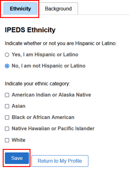 Updating Ethnicty