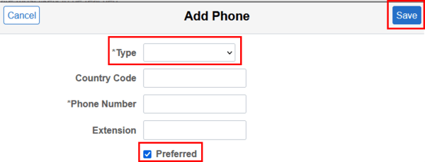 Use the drop down to select the phone type