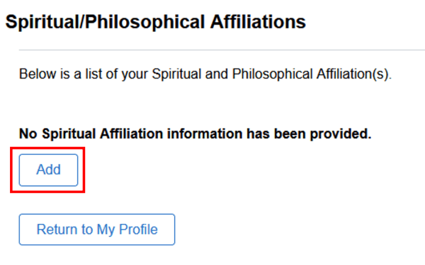 Add Spiritual and Philosophical Affiliations